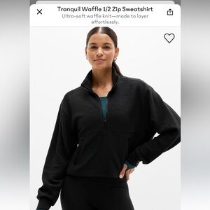 NWT Athleta Tranquil Waffle 1/2 Zip Sweatshirt
